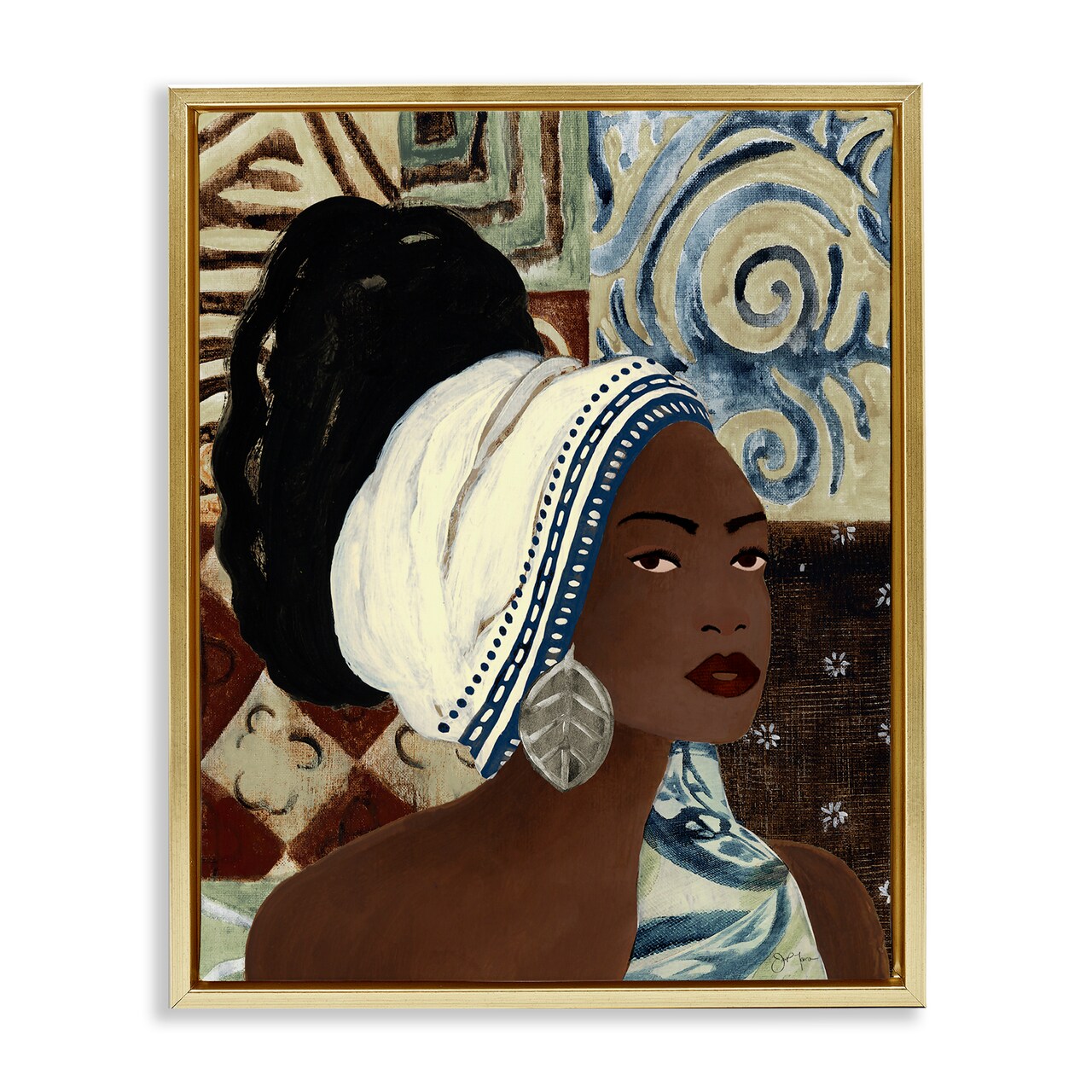 Stupell Industries Classy Earth Tones Portrait Floating Frame By Janet Tava